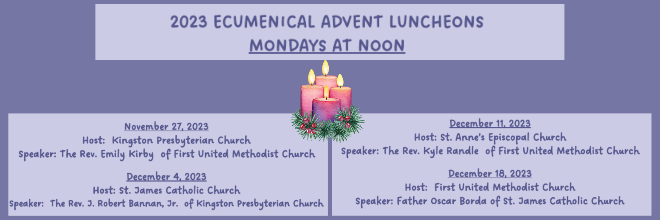 Ecumenical Advent Luncheons 1