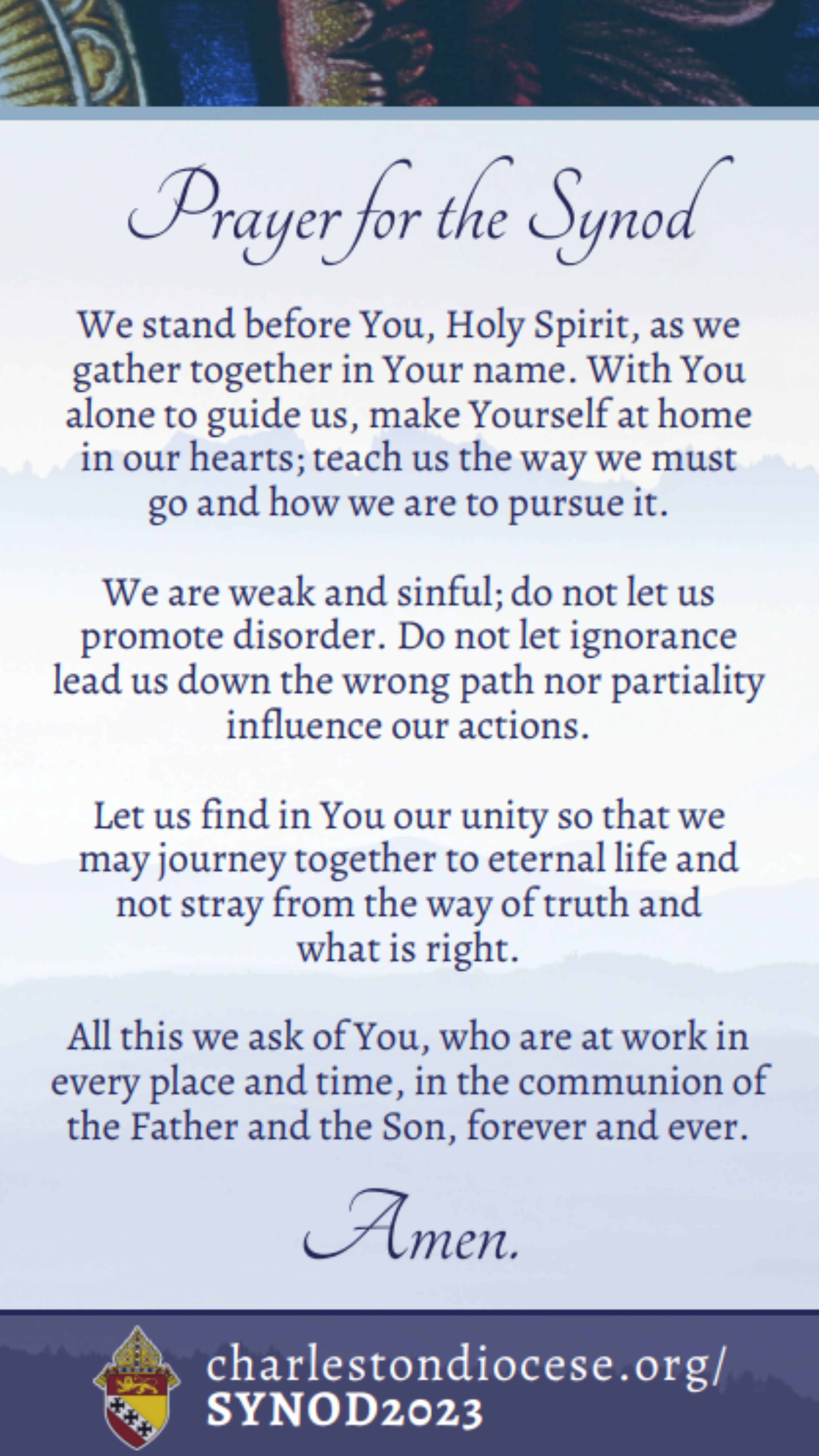 Synod Prayer English BACK